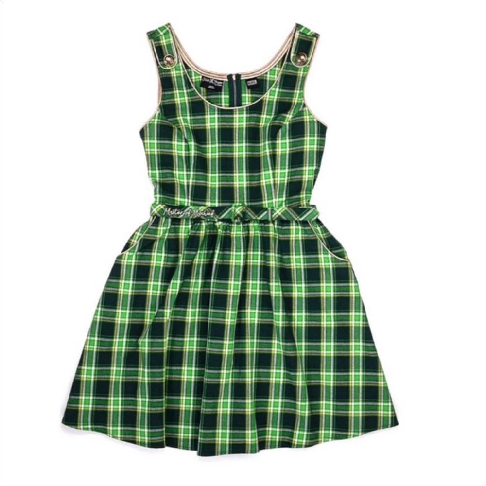 NEW! Stitch Shoppe by Loungefly Loki Green Plaid Tank Dress Jumper